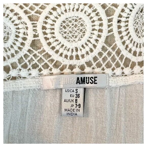 Amuse Society Embroidered Maxi Dress Cream White Size S - Picture 7 of 7